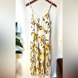 White and floral midi dress